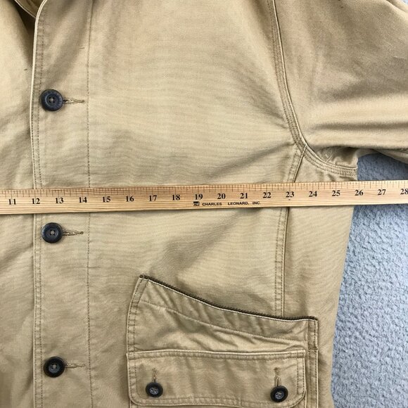 Orvis Barn Coat Jacket Tan Corduroy Collar Quilted Lining Mens XL - Picture 12 of 15